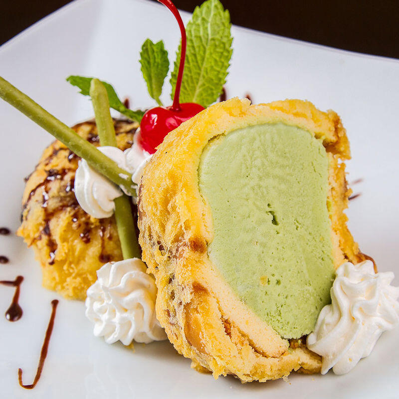 Tempura green tea Ice cream 
